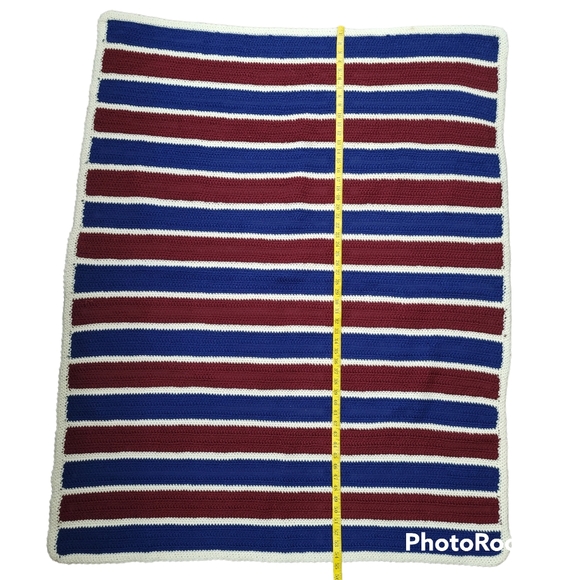 Crochet Stripe Throw Blanket - Picture 7 of 11